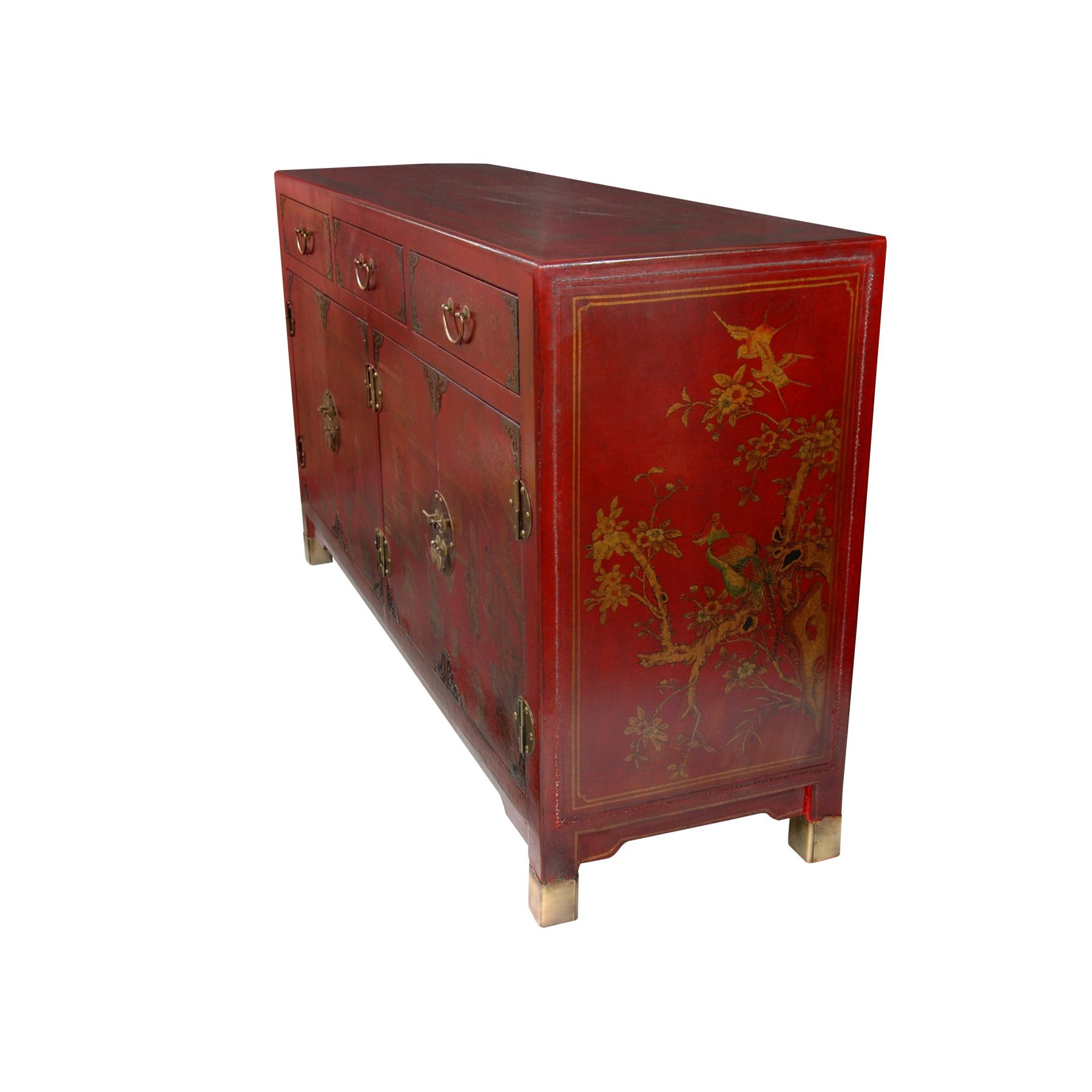 Oriental Furniture Red Lacquer Large Buffet Table eBay