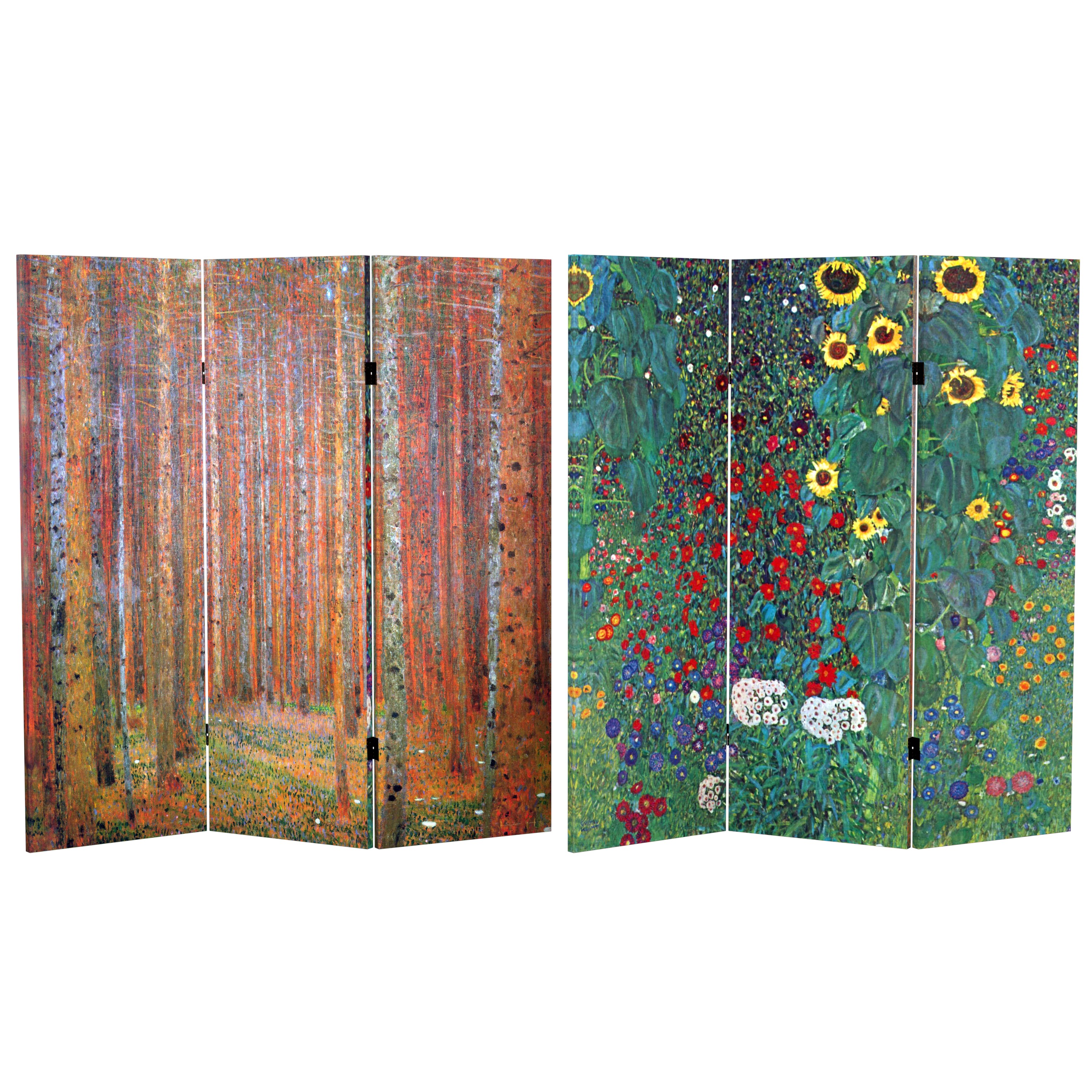 Buy 4 ft. Short Double Sided Works of Klimt Canvas Folding Screen
