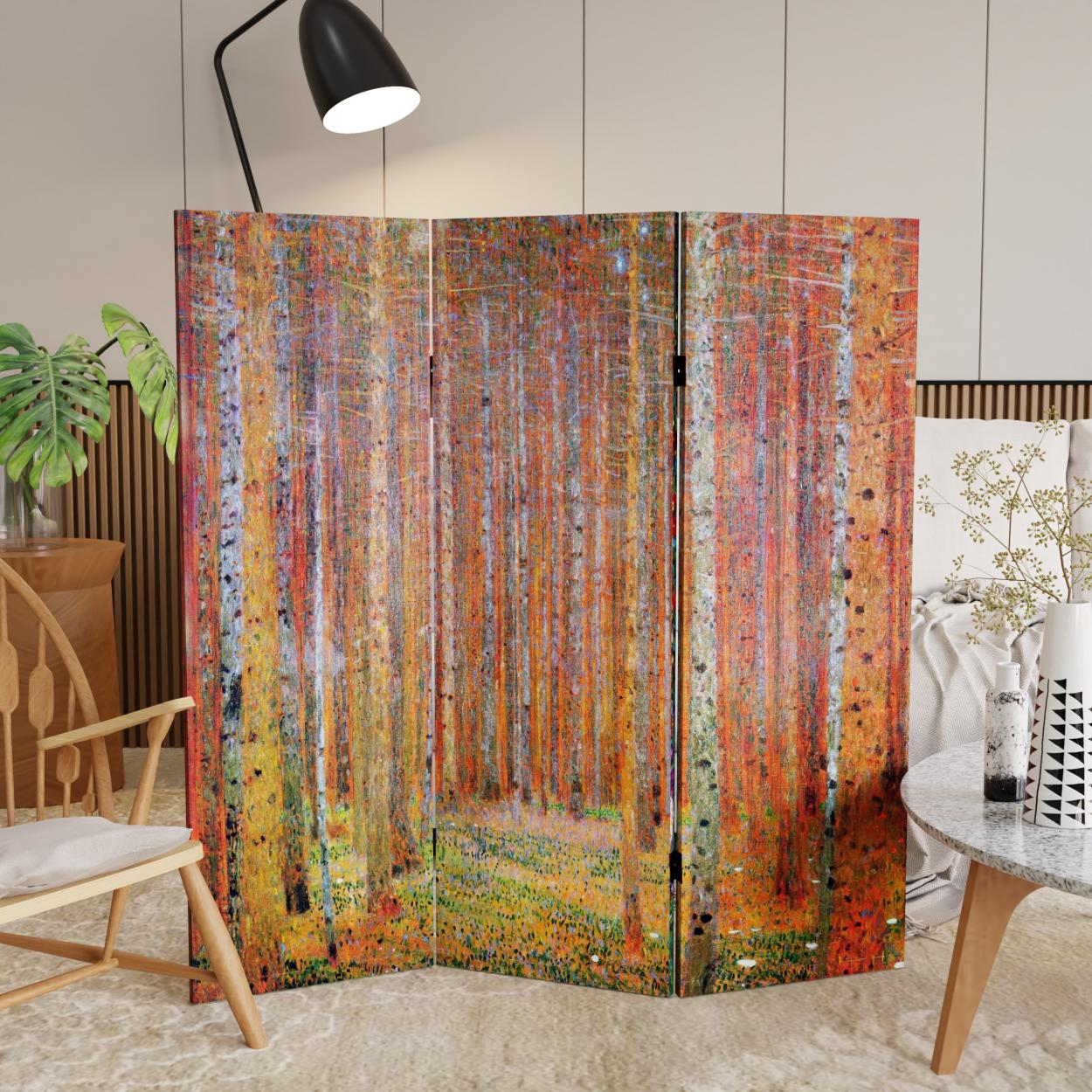 Buy 4 ft. Short Double Sided Works of Klimt Canvas Folding Screen