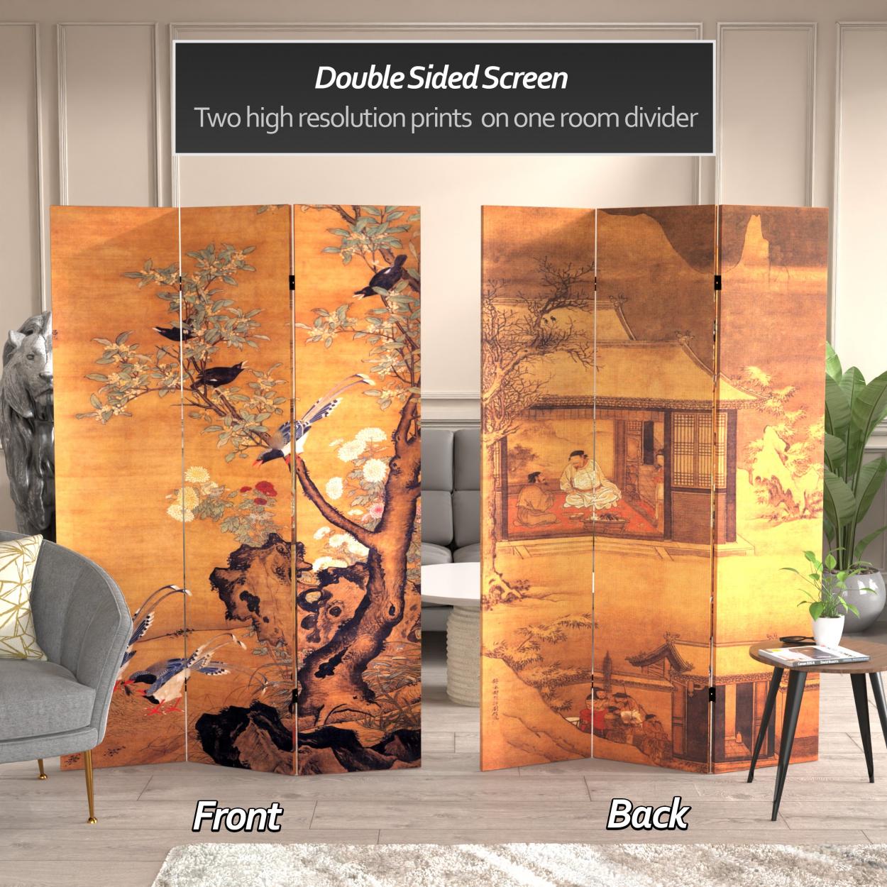 Buy 6 ft. Tall Double Sided Chinese Landscapes Canvas Room Divider