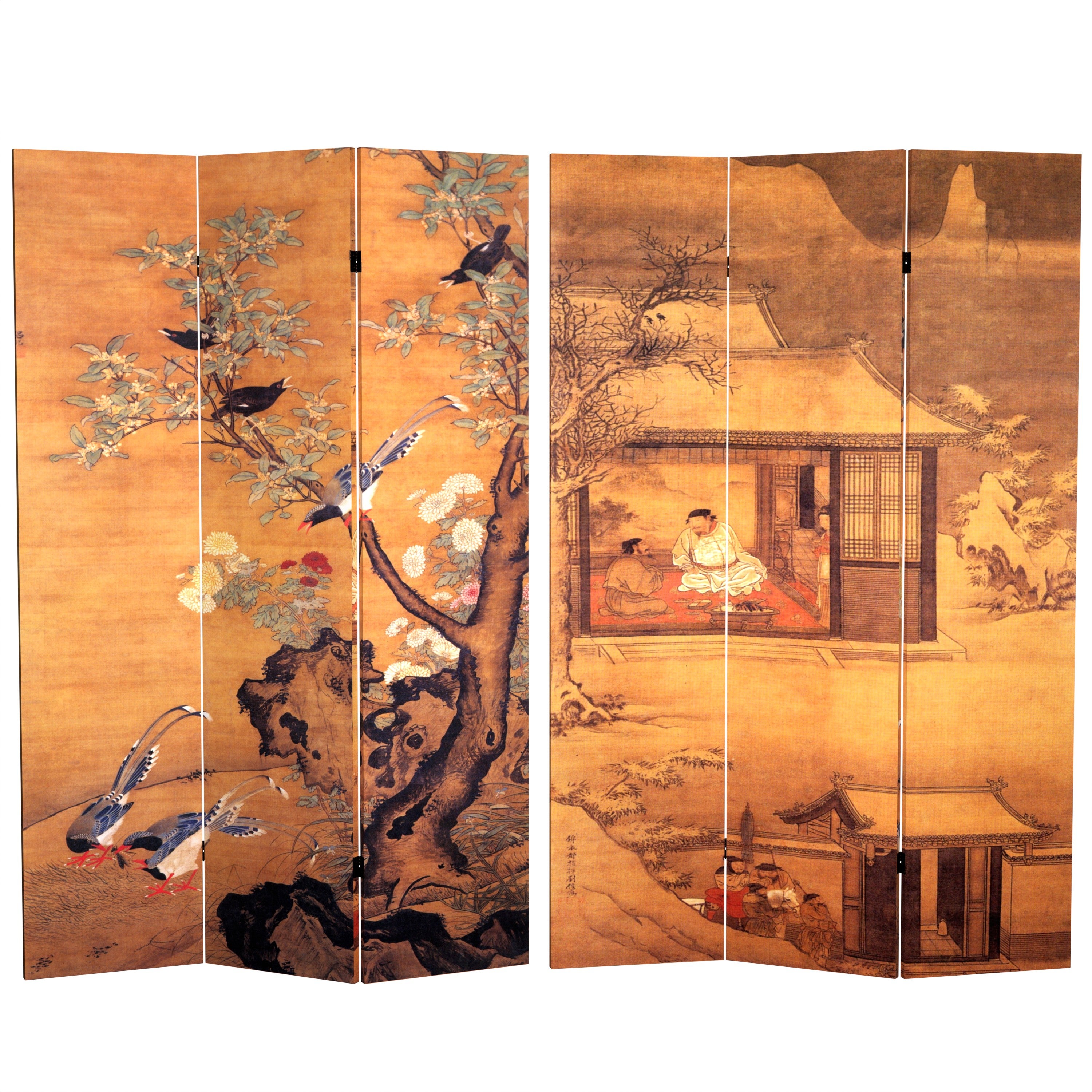 Buy 6 ft. Tall Double Sided Chinese Landscapes Canvas Room Divider