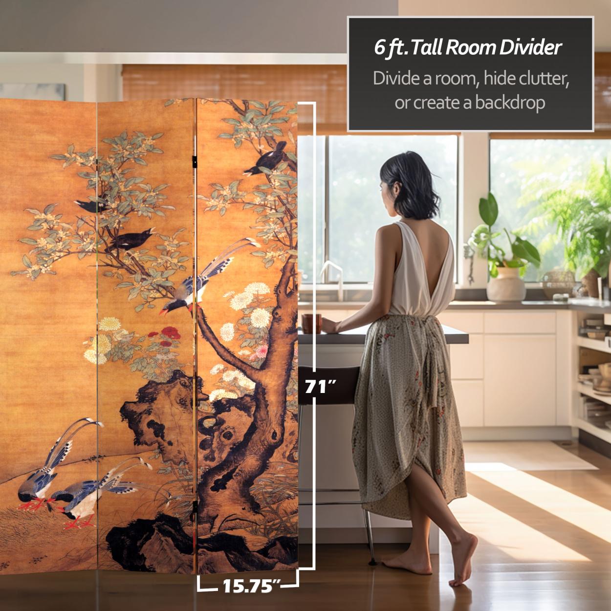 Buy 6 ft. Tall Double Sided Chinese Landscapes Canvas Room Divider