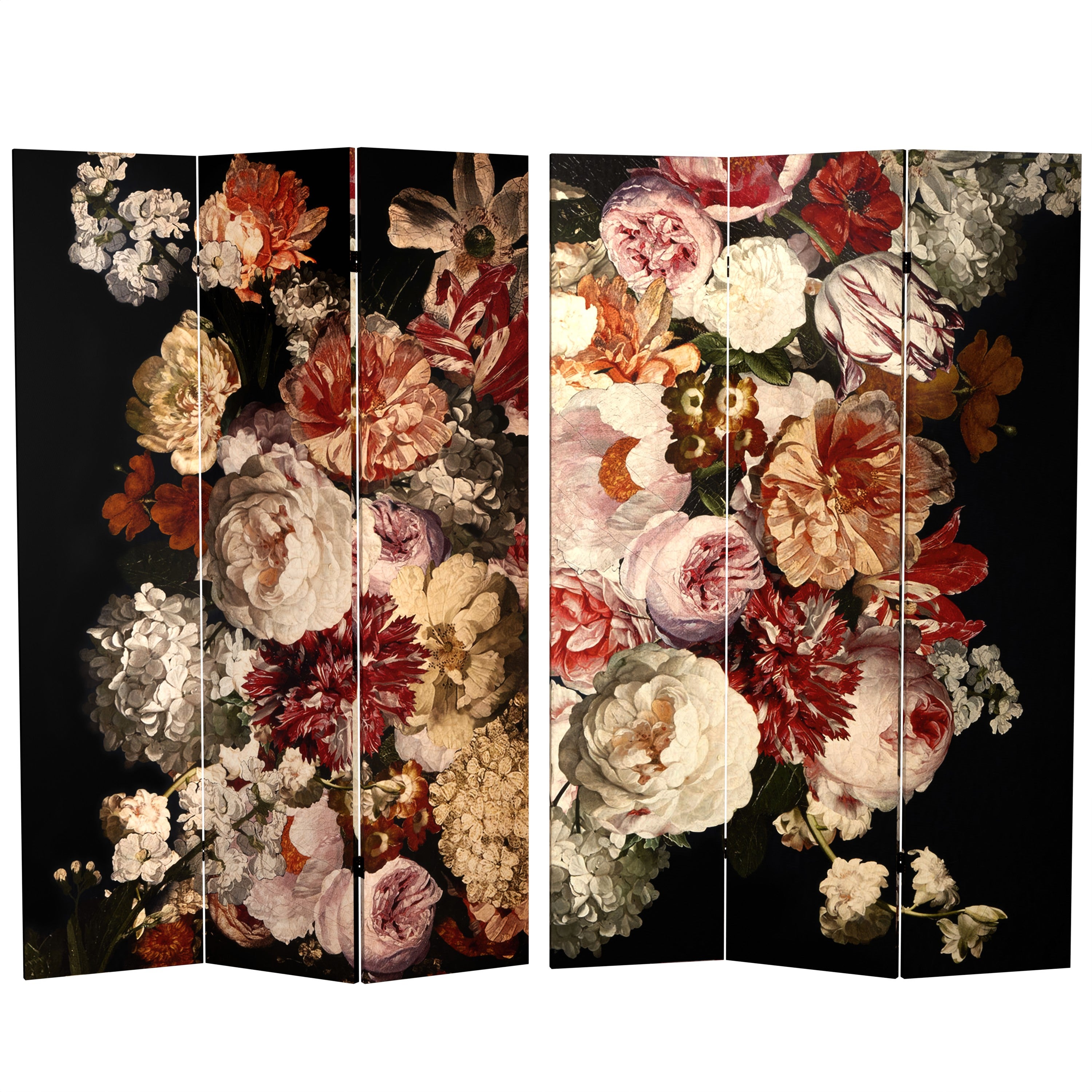 Buy 6 ft. Tall Double Sided Vintage Flowers Canvas Room Divider Online ...