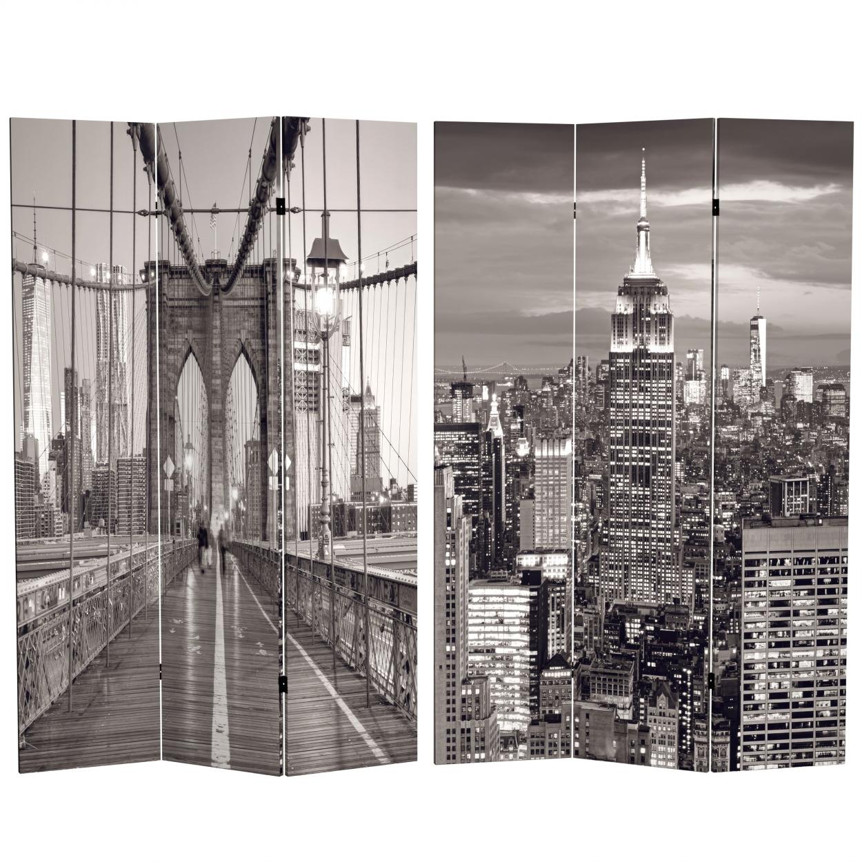 Buy 6 ft. Tall Double Sided Black and White New York Bridge Canvas