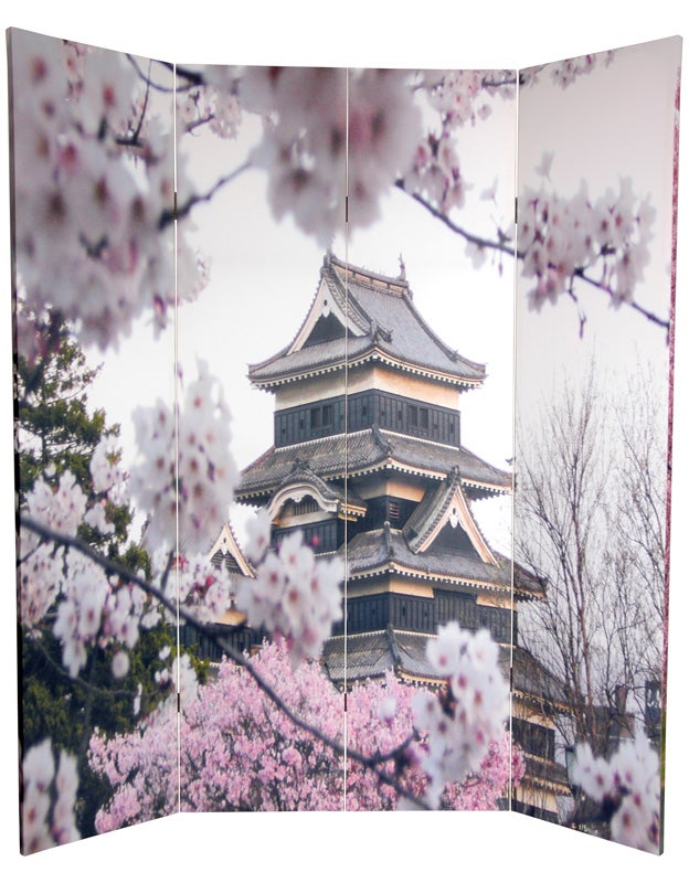 ft. Tall Double Sided Cherry Blossoms Room Divider  