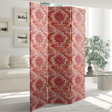 6 ft. Tall Aged Damask Canvas Room Divider