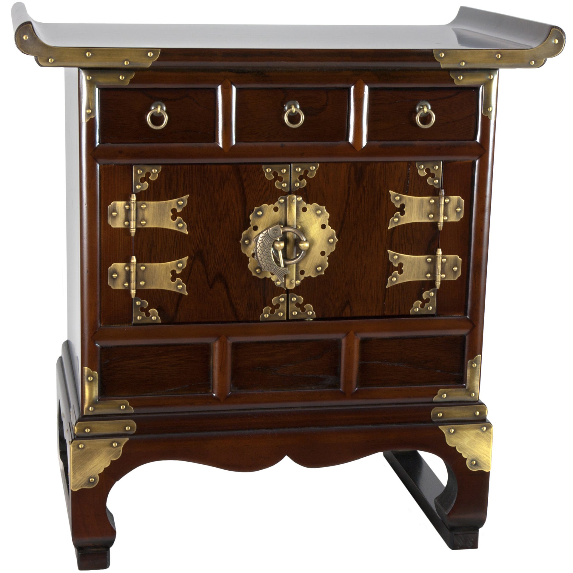 Buy Korean Antique Style 3 Drawer End Table Cabinet Online ...