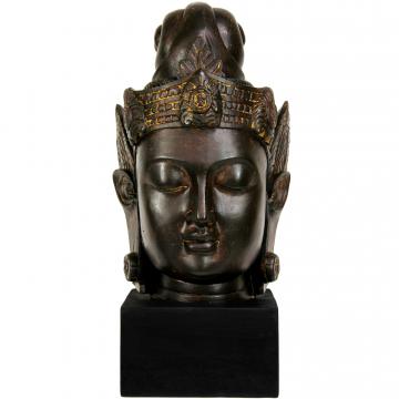 16" Cambodian Buddha Head Statue