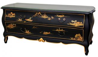 Oriental Furniture Black Lacquer Flat Screen TV Cabinet  