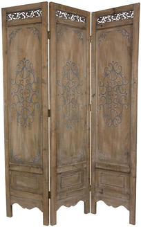 Oriental Furniture 6 ft. Tall Antique Chest Design Room Divider   3 